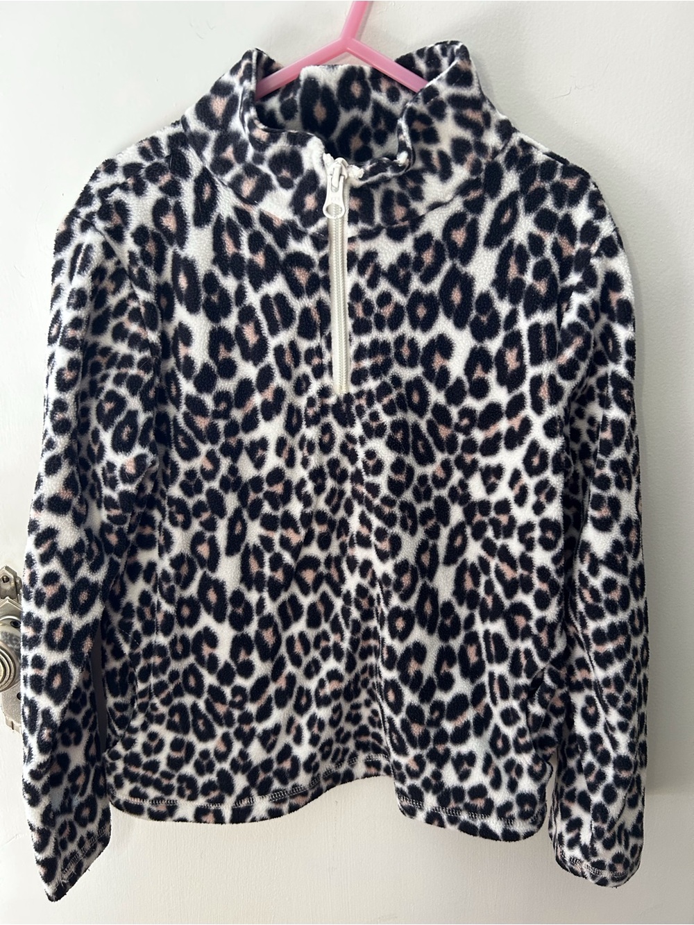 Children’s Place Girls' Leopard Print Half-Zip Fleece